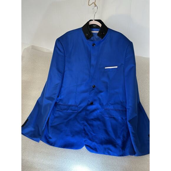 COOFANDY Men Royal Blue XXL Evening Suit Blazer Jacket 2/3 Button-Prom-Holiday - Picture 5 of 10